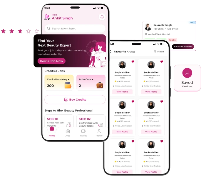 Beauty Jobs App Preview